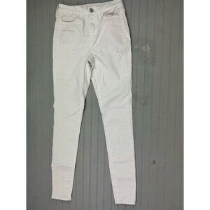 SO Size 3 Long Womens Jeans White Mid Rise Skinny Stretch